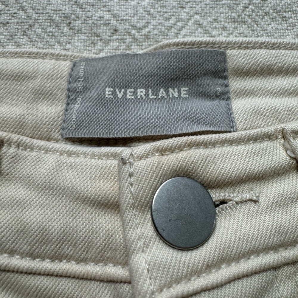Everlane The Straight Leg Crop Cream Stone Denim Jeans 2 - Picture 5 of 7